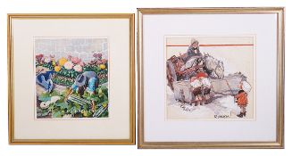 Gilbert Wilkinson (British 1891 - 1965) original artwork for the cover of 'Passing Show'