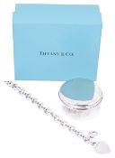 A Tiffany & Co silver heart braceletthe heart stamped Tiffany & Co 925 on cable link bracelet,