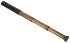 A leather bound Broadhurst, Clarkson & Co. 'Hawk' four draw brass hand held telescopetotal length: