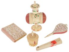 An interesting small collection of sewing accessoriesfirst half 19th century comprising a combined