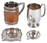 A Contemporary silver tankard, hallmarked Sheffield 1951 of typical form with rounded handled upon