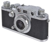 An Ernst Leitz Wetzlar Leica III cameraserial number 534343, Emlar f = 5cm 1:3.5 lens, with
