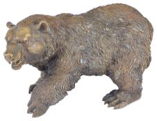 A large bronze figure of a grisly bear realistically modelled, in standing stance