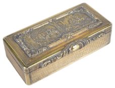 A John Jones George IV silver-gilt hunting snuff boxthe engine turned case hallmarked London 1824,