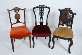A 19th century Burmese Anglo Indian carved hardwood bedroom chair. Raised on shaped legs with yellow