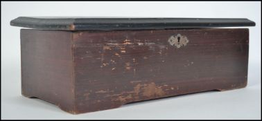 A Victorian walnut and inlaid music box, the 28cm