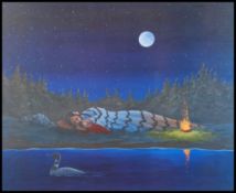 A 20th century  framed and glazed print of a native American with child entitled ' Madonna With