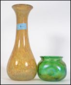 A 20th century glass mottled vase in the manner of