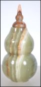A 20th century unusual green onyx double gourd Chi