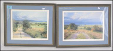 Two 20th century framed and glazed signed Pamela Derry prints. Limited edition Rain in the air 38/