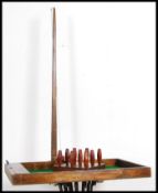 A vintage retro scratch built Bar Billiards / Skittles set.  This piece from the mid century, 1950's