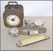 A vintage silver services wristwatch together with