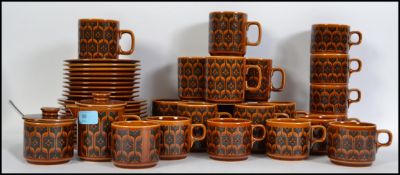 A 1960's Hornsea ' Heirloom ' pattern ceramic tea / coffee service comprising cups, saucers, plates,