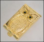 An unusual gold plate on sterling silver vesta cas