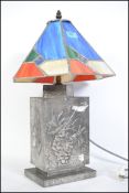 A retro 20th century Tiffany style lamp, having a