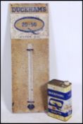 A vintage early 20th century Duckham's 20-50 Motor Oil thermometer advertising - external wall