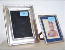 A silver hallmarked picture frames to include one