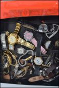 A collection of vintage and contemporary ladies and gents wrist watches to include Ingersol, Swatch,