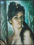 A retro mid century framed and glazed print  after