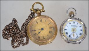 A silver 925 ladies open faced fob watch, the dial marked for H Samuel of Manchester. The face