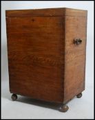 A Victorian scrumble finished silver chest coffer trunk having hinged top with blue baize
