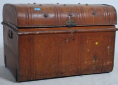 A late 19th century Victorian tin travelling trunk