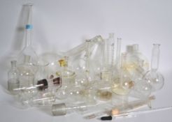 A collection of Industrial Laboratory equipment glass bottles - apothecary etc all of varying