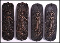 A set of 4x vintage style 20th century cast metal finger plates. All measure approximately 29cms