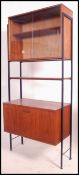 A 1960's teak and metal Ladderax style unit / modular wall unit by Avalon comprising black metal