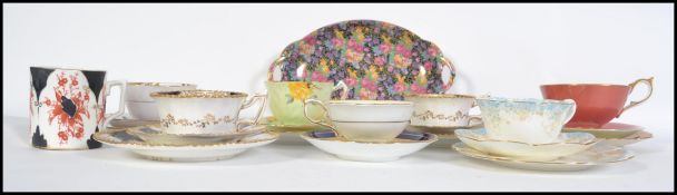 A collection of vintage 20th century bone China tr