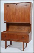 A retro 20th century teak wood secretaire / bureau