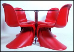 A set of 4 20th century Verner Panton style S-Chairs by Dwell in red together with a good circular