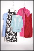 A collection of five vintage / retro ladies dresses of various designs and styles by various