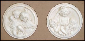 A pair of believed 19th century ceramic Parian war