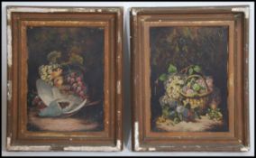 A pair of late 19th century framed oil on canvas s