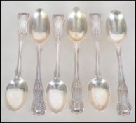 A set of 6 silver hallmarked teaspoons by Chawner & Co - George William Adamswith Victorian bust.