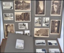 A collection of vintage black and white photographs to include topographical views, Egyptian