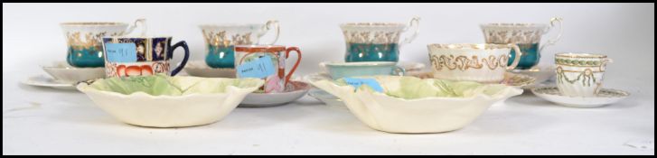 A collection of vintage 19th and  20th century bone China trio's / cups and saucers to include Royal