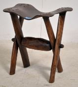 An unusual Victorian Arts & Crafts organic stool h