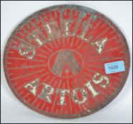 A vintage mid 20th century advertising wall plaque pub sign for Stella Artois Lager, constructed
