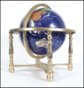 A large 20th century spherical globe having Lapis