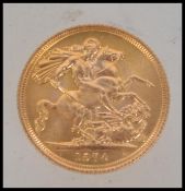 Coins. An Elizabeth II gold Sovereign, 1974