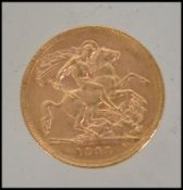 Coins. A George V gold Sovereign, 1929.