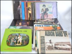 A collection of vinyl long play LP's records dating from the 1960's, predominately folk in genre  to