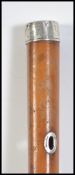 A Victorian silver white metal topped military Malacca cane pointing stick/swagger stick engraved