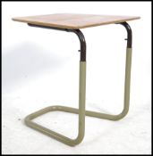 A vintage retro mid 20th century tubular framed occasional table / chair table by Staples.