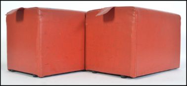 A pair of retro 20th century Ecclesiastical church kneeling pads. Of rectangular cubed form finished