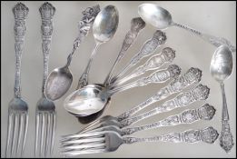 A collection of early 20th century American silver and white metal cutlery to include Forks etc