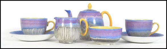 A 1930's Art Deco Shelley China tea service for 2