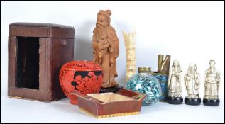 A dealers lot to include Chinese brass and enamel